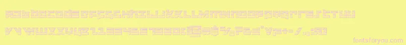 flightcorpschrome Font – Pink Fonts on Yellow Background