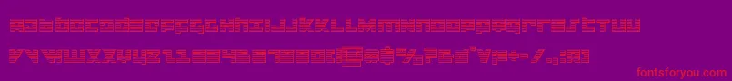 flightcorpschrome-Schriftart – Rote Schriften auf violettem Hintergrund