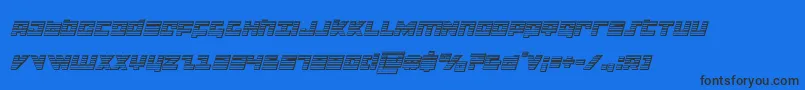 flightcorpschromeital-Schriftart – Schwarze Schriften auf blauem Hintergrund