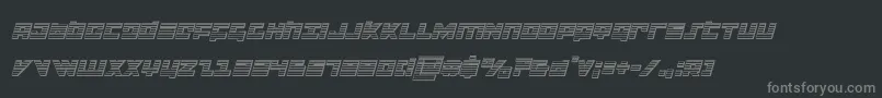 flightcorpschromeital Font – Gray Fonts on Black Background