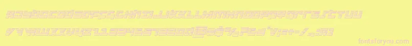 flightcorpschromeital-fontti – vaaleanpunaiset fontit keltaisella taustalla