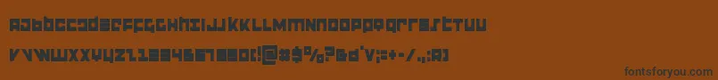 フォントflightcorpscond – 黒い文字が茶色の背景にあります