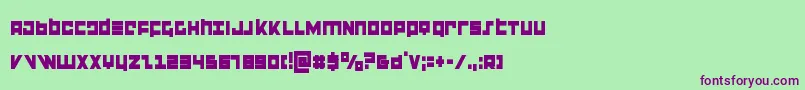 flightcorpscond Font – Purple Fonts on Green Background