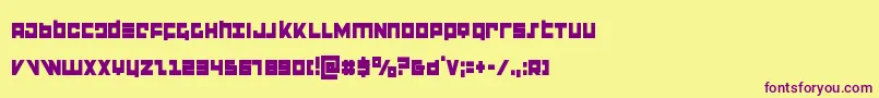 flightcorpscond Font – Purple Fonts on Yellow Background