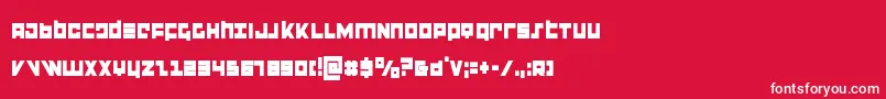 フォントflightcorpscond – 赤い背景に白い文字