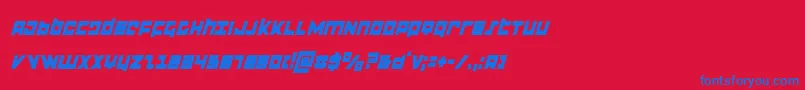 flightcorpscondital-Schriftart – Blaue Schriften auf rotem Hintergrund