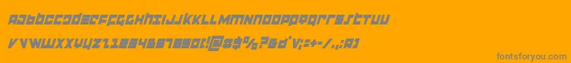 flightcorpscondital-Schriftart – Graue Schriften auf orangefarbenem Hintergrund