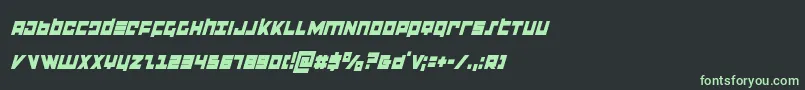 flightcorpscondital Font – Green Fonts on Black Background