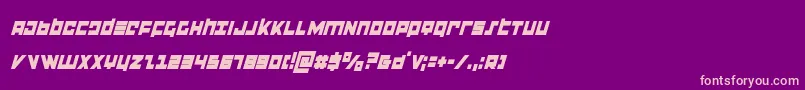 フォントflightcorpscondital – 紫の背景にピンクのフォント