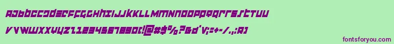 Шрифт flightcorpscondital – фиолетовые шрифты на зелёном фоне