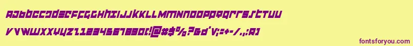 flightcorpscondital Font – Purple Fonts on Yellow Background