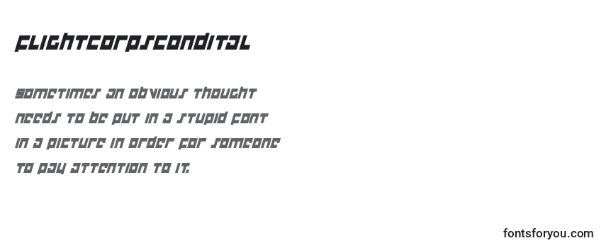 Review of the Flightcorpscondital Font