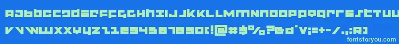 flightcorpsexpand-Schriftart – Grüne Schriften auf blauem Hintergrund