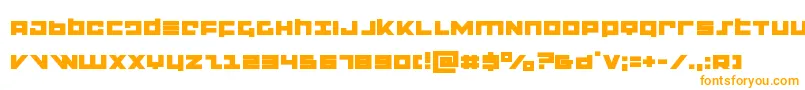 flightcorpsexpand-Schriftart – Orangefarbene Schriften auf weißem Hintergrund