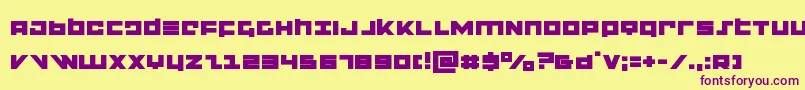 flightcorpsexpand Font – Purple Fonts on Yellow Background