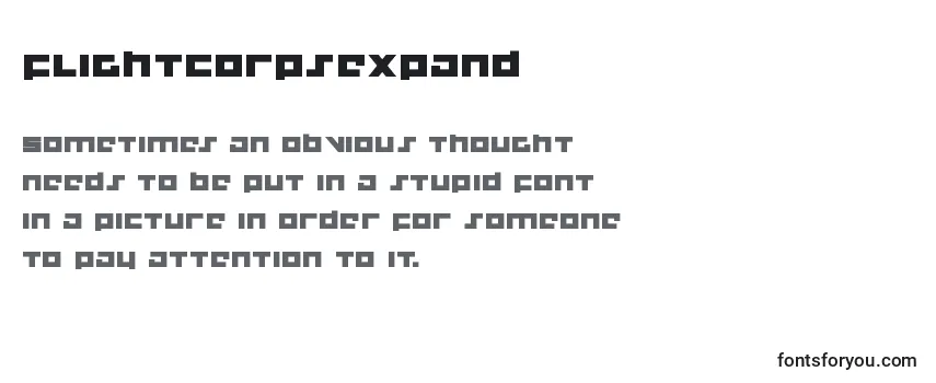 Review of the Flightcorpsexpand Font