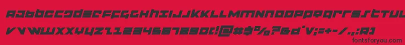 flightcorpsexpandital-Schriftart – Schwarze Schriften auf rotem Hintergrund