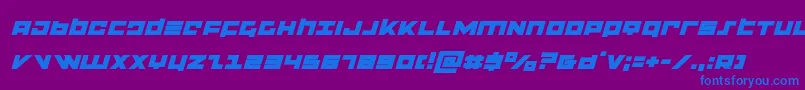 flightcorpsexpandital Font – Blue Fonts on Purple Background