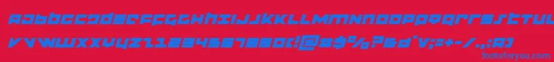 flightcorpsexpandital Font – Blue Fonts on Red Background