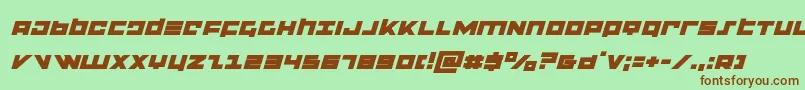 flightcorpsexpandital Font – Brown Fonts on Green Background