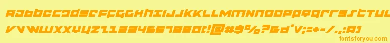 flightcorpsexpandital Font – Orange Fonts on Yellow Background