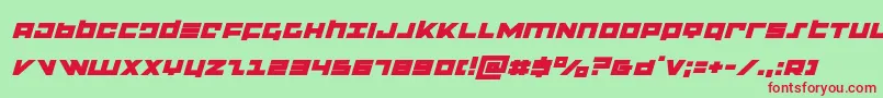 flightcorpsexpandital Font – Red Fonts on Green Background