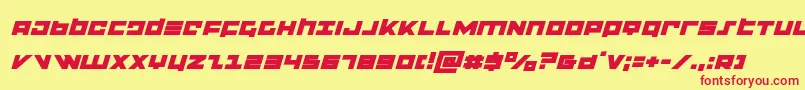 flightcorpsexpandital Font – Red Fonts on Yellow Background