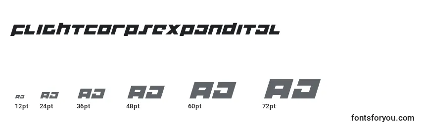 Flightcorpsexpandital Font Sizes