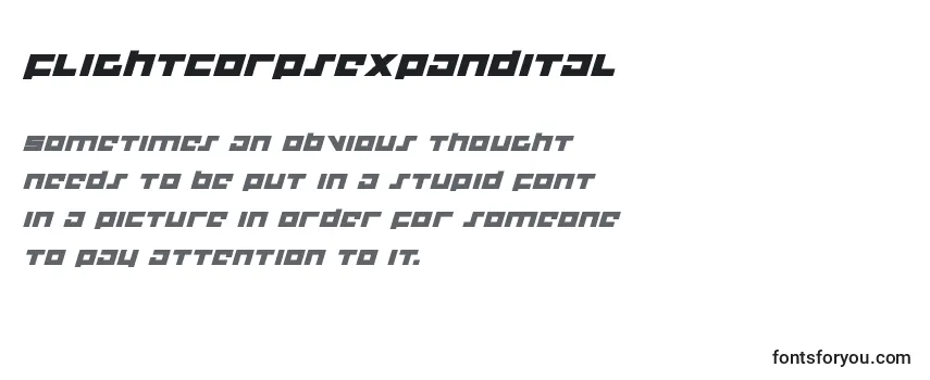 Review of the Flightcorpsexpandital Font