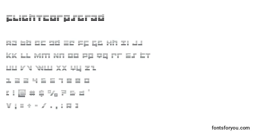 A fonte Flightcorpsgrad – alfabeto, números, caracteres especiais