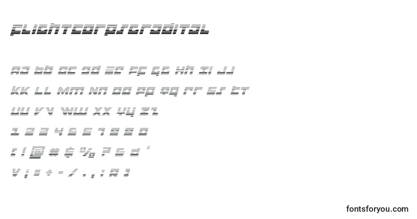 Шрифт Flightcorpsgradital – алфавит, цифры, специальные символы