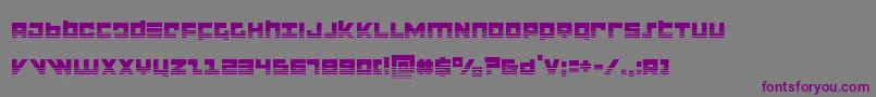 フォントflightcorpshalf – 紫色のフォント、灰色の背景