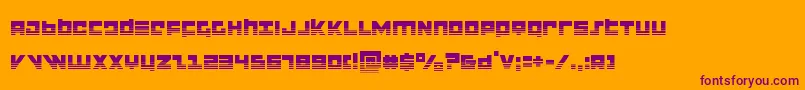 flightcorpshalf-Schriftart – Violette Schriften auf orangefarbenem Hintergrund