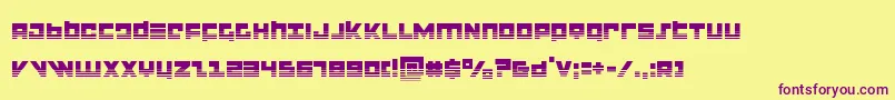 flightcorpshalf Font – Purple Fonts on Yellow Background