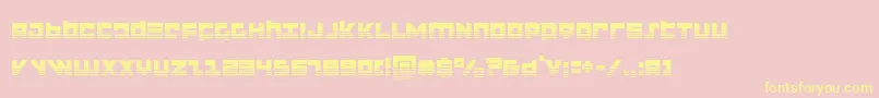 flightcorpshalf-Schriftart – Gelbe Schriften auf rosa Hintergrund