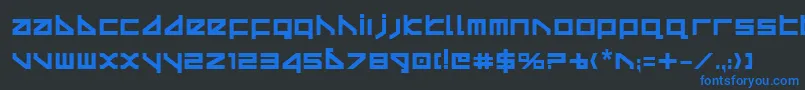 フォントDeltav2b – 黒い背景に青い文字