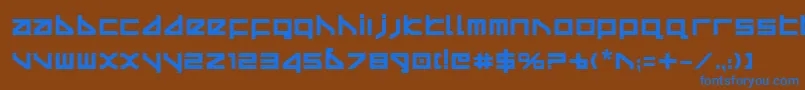 フォントDeltav2b – 茶色の背景に青い文字