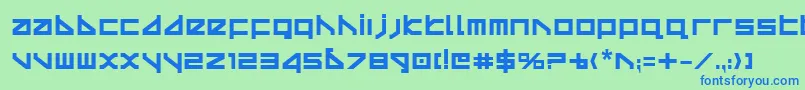 フォントDeltav2b – 青い文字は緑の背景です。