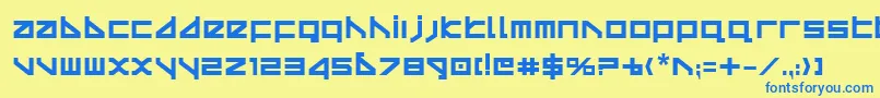 Deltav2b Font – Blue Fonts on Yellow Background