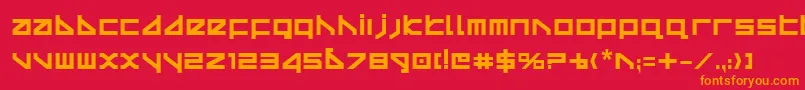 フォントDeltav2b – 赤い背景にオレンジの文字