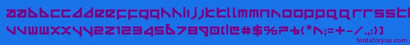 Deltav2b Font – Purple Fonts on Blue Background