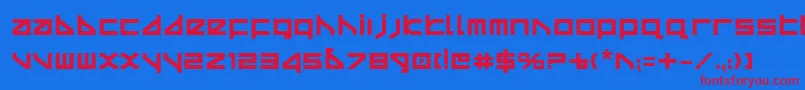 Deltav2b Font – Red Fonts on Blue Background