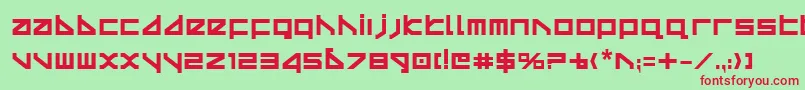 Czcionka Deltav2b – czerwone czcionki na zielonym tle