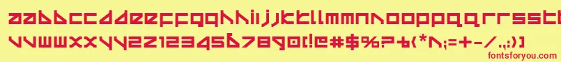 Deltav2b Font – Red Fonts on Yellow Background