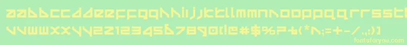 フォントDeltav2b – 黄色の文字が緑の背景にあります