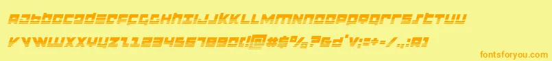 flightcorpshalfital Font – Orange Fonts on Yellow Background