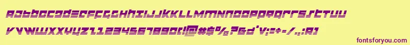 flightcorpshalfital Font – Purple Fonts on Yellow Background