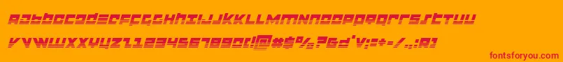 flightcorpshalfital-Schriftart – Rote Schriften auf orangefarbenem Hintergrund