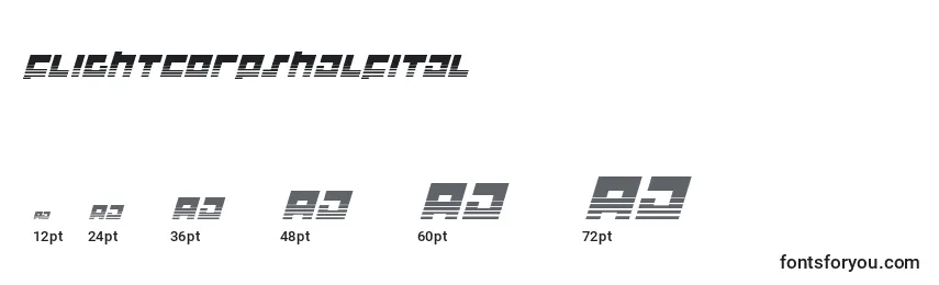 Размеры шрифта Flightcorpshalfital