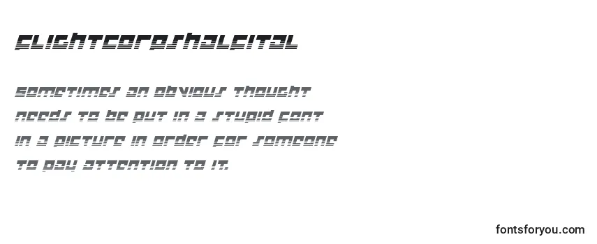 Review of the Flightcorpshalfital Font